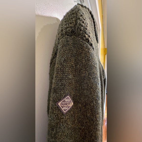 SCHOTT Shawl Collar Sweater style: F1522Jacket- Sz Large - Picture 7 of 16